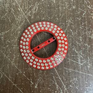 Vintage Plastic Red‎ Silver Illusion Rhinestone Belt Scarf Tie